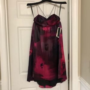 Kenneth Cole satin floral cross cross back dress